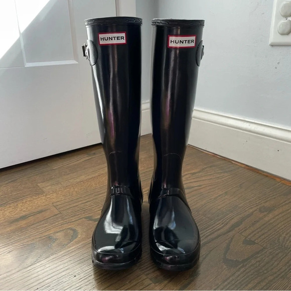 Hunter original gloss tall rain boots size M5 F6 - Picture 2 of 13